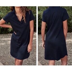 FRANK & EILEEN Lauren Polo Dress in Black Size S